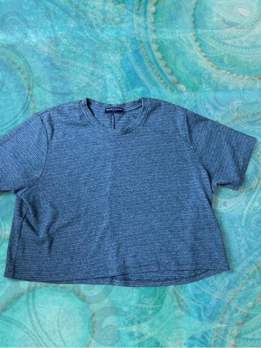 Grey brandy Melville ribbed textured t shirt